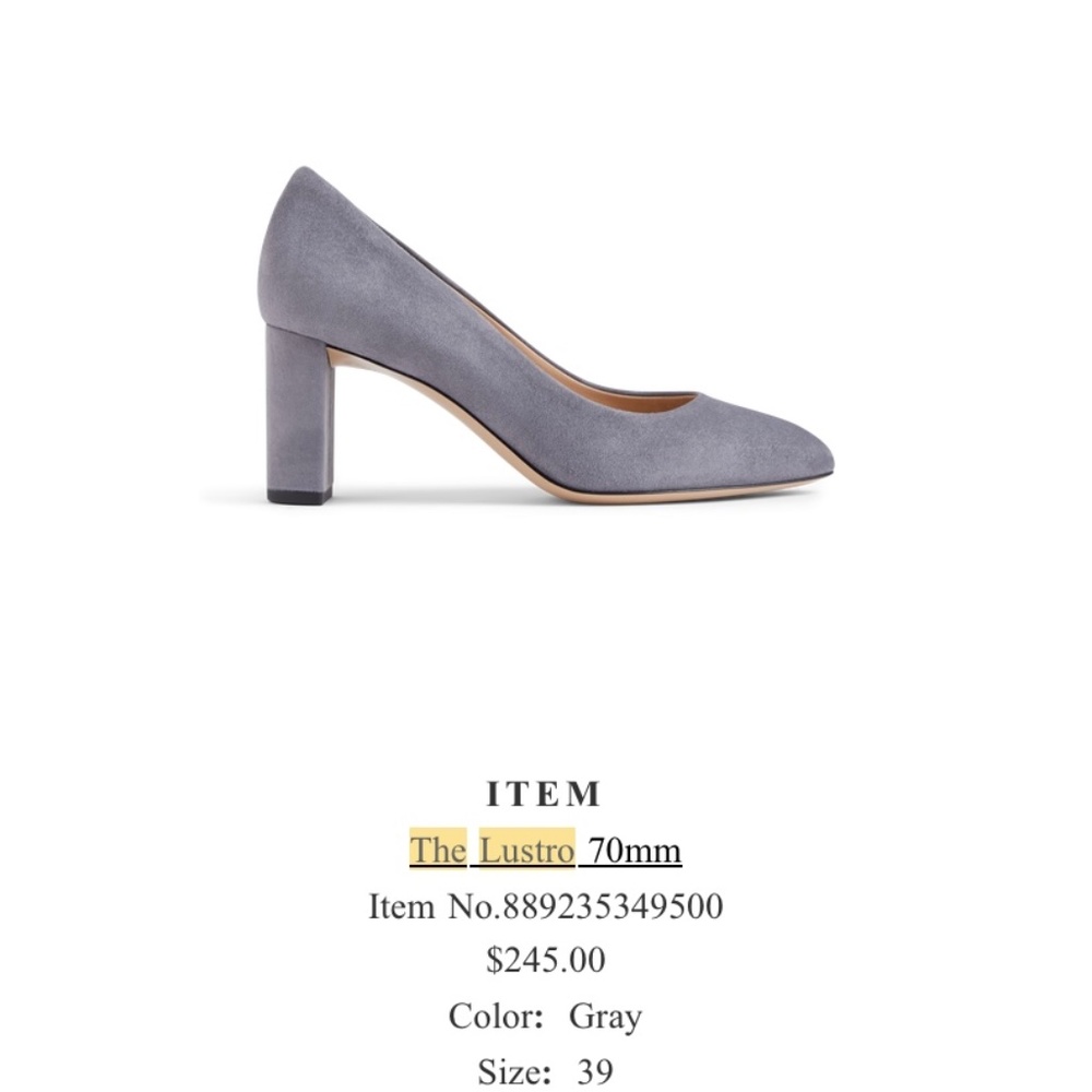 M. Gemi light grey suede pumps.